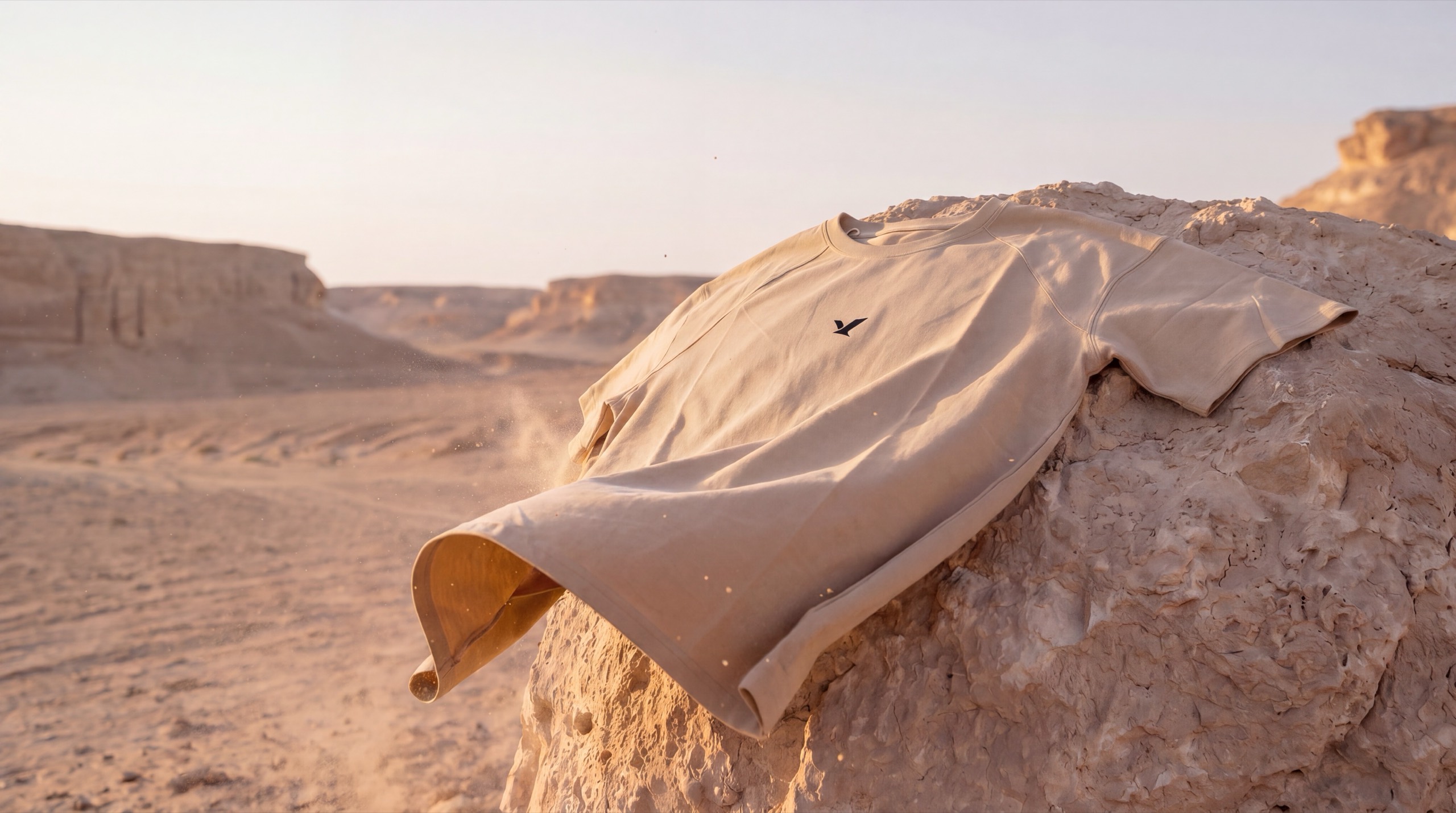 OQAB — the garment waiting on the ground, and the morning he arrives — before